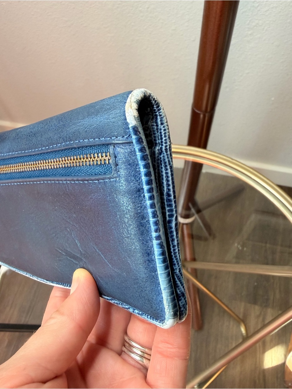 Brahmin Navy Blue Leather Crossbody Bag with Matching Wallet - Picture 3 of 16